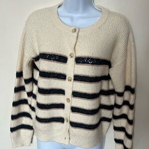 Heartloom Striped Cream and Black Women's Sweater